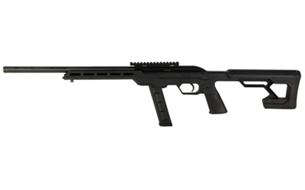 Picture of  Savage Arms 45120 64 Precision 22 LR 20+1 16.50" Matte Black Carbon Steel Threaded Heavy Barrel, Matte Black Drilled & Tapped Carbon Steel Receiver, M-Lok Compatible Forend, Synthetic Chassis Stock