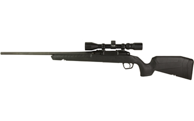 Picture of  Savage Arms 32010 Axis XP Combo 270 Win 4+1 22" Matte Black Button Rifled Barrel, Matte Black Drilled & Tapped Carbon Steel Receiver, Fixed Sporter Black Synthetic Stock, Weaver 3-9X40mm, Right Hand