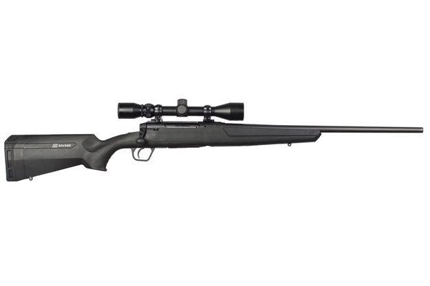 Picture of  Savage Arms 57264 Axis XP Full Size 30-06 Springfield 4+1 22" Matte Black Button-Rifled Barrel, Matte Black Drilled & Tapped Steel Receiver, Matte Black Fixed Synthetic Stock, Weaver Scope 3-9X40mm 011356572646