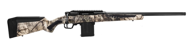 Picture of  Savage Arms 57658 Impulse Predator 243 Win 10+1 Matte Black 20" Threaded Barrel/Rec, Mossy Oak Terra Gila Fixed Accustock With Accufit, Includes Detachable Box Mag