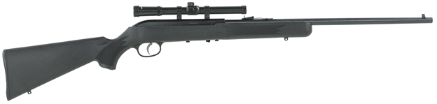 Picture of  Savage Arms 40061 64 Flxp Full Size 22 LR 10+1 21" Matte Black Sporter Barrel, Matte Black Grooved Carbon Steel Receiver, Matte Black Fixed Synthetic Stock, 4X15mm Scope, Left Hand 062654400612