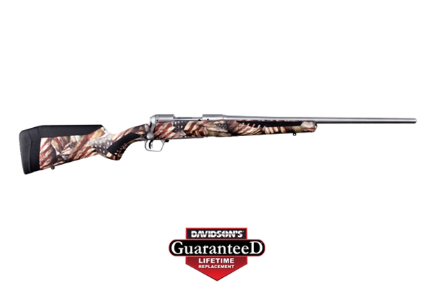 Picture of Savage 57499 10/110 Storm 
Bolt 30-06 Springfield 22" 4+1 Accufit American Flag Stk Stainless Steel