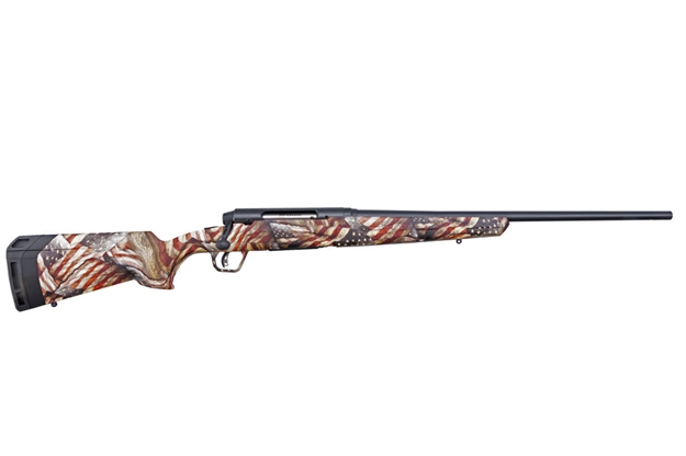 Picture of  Savage Arms 57505 Axis II  243 Win 4+1 22", Matte Black Barrel/Rec, American Flag Synthetic Stock 011356575050
