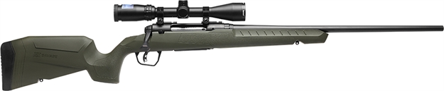 Picture of  Savage Arms 32153 Axis 2 XP Combo Full Size 7Mm-08 Rem 4+1 22" Black Sporter Barrel, Black Carbon Steel Receiver Drilled & Tapped, OD Green Fixed Synthetic Stock, Weaver 3-9X40mm Scope, Right Hand