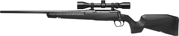 Picture of  Savage Arms 32014 Axis XP Combo 243 Win 4+1 22" Matte Black Button Rifled Barrel, Matte Black Drilled & Tapped Carbon Steel Receiver, Fixed Sporter Black Synthetic Stock, Weaver 3-9X40mm, Left Hand