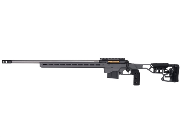 Picture of  Savage Arms 57703 110 Elite Precision 6.5 Creedmoor 10+1 26" Matte Stainless, Matte Black Rec, Gray Cerakote Adjustable Mdt Acc Aluminum Chassis Stock, Left Hand (Mb Not Included) 011356577030