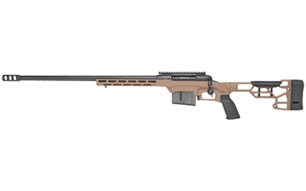 Picture of  Savage Arms 57696 110 Precision 6.5 Creedmoor 10+1 24", Matte Black Rec/Barrel, Flat Dark Earth Cerakote Mdt Lss XL Chassis, Polymer Grip, Left Hand