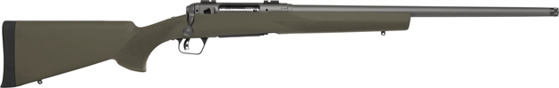 Picture of  Savage Arms 58137 110 Trail Hunter 450 Bushmaster 3+1 20" Threaded/Medium Heavy Profile, Tungsten Gray Cerakote Barrel/Rec, OD Green Hogue Overmold Stock, Adj. Accutrigger, Weaver Base 011356581372