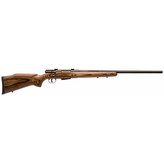 Picture of  Savage Arms 18526 25 Lightweight Varminter 223 Rem 4+1 Cap 24" Matte Black Rec/Barrel Natural Brown Laminate Right Hand (Full Size) With Detachable Box Magazine