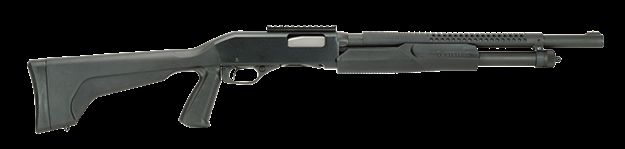Picture of  Stevens 19496 320 Security 12 Gauge 3" 5+1 18.50" Matte Black Carbon Steel Barrel, Matte Black Fixed Pistol Grip Stock, Ambidextrous 1-Piece Rail Includes Fixed Cylinder Bore Choke