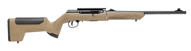 Picture of  Savage Arms 47262 A22 Takedown Full Size 22 LR 10+1 18" High Luster Button Rifled Barrel, High Luster Drilled & Tapped Carbon Steel Receiver, Flat Dark Earth Takedown Synthetic Stock, Right Hand 011356472625