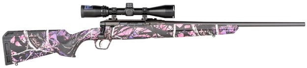 Picture of  Savage Arms 57478 Axis II XP Compact Compact 6.5 Creedmoor 4+1 20" Matte Black Button-Rifled Barrel, Drilled & Tapped Carbon Steel Receiver, Muddy Girl Fixed Synthetic Stock, Bushnell Banner 3-9X40mm