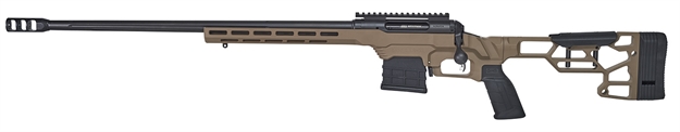 Picture of  Savage Arms 57700 110 Precision 6.5 Prc 7+1 24", Matte Black Rec/Barrel, Flat Dark Earth Cerakote Mdt Lss XL Chassis, Polymer Grip, Left Hand