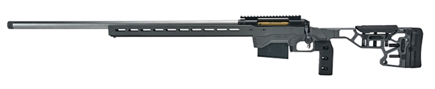 Picture of  Savage Arms 57701 110 Elite Precision 223 Rem 10+1 26" Matte Stainless, Matte Black Rec, Gray Cerakote Adjustable Mdt Acc Aluminum Chassis Stock, Left Hand (Mb Not Included)