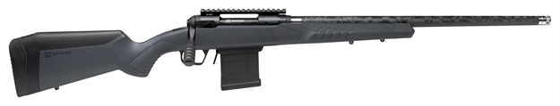 Picture of  Savage Arms 57940 110 Carbon Tactical Full Size 6.5 Prc 5+1 24" Carbon Fiber Threaded Barrel. Matte Black Picatinny Rail Carbon Steel Receiver. Adj Accustock Gray Synthetic Stock, Right Hand