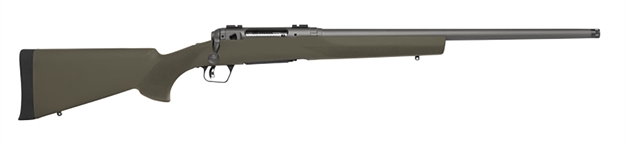 Picture of  Savage Arms 58038 110 Trail Hunter 30-06 Springfield 4+1 22" Threaded/Medium Heavy Profile, Tungsten Gray Cerakote Barrel/Rec, OD Green Hogue Overmold Stock, Adj. Accutrigger, Weaver Base