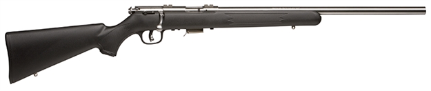 Picture of  Savage Arms 96703 93R17 Fvss Full Size 17 Hmr 5+1 21" Matte Heavy Button Rifled Barrel, Matte Drilled & Tapped Stainless Steel Receiver, Matte Black Fixed Synthetic Stock, Right Hand 062654967030