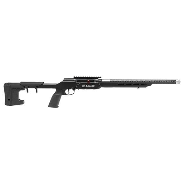 Picture of  Savage Arms 47256 A22 Precision Lite 22 LR 18" Carbon Fiber Wrapped Barrel 10+1 Black Rec Black Adjustable Mdt Aluminum Chassis Stock Black Polymer Grip Right Hand 062654472565