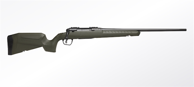 Picture of  Savage Arms 32108 Axis 2 Compact 7Mm-08 Rem 4+1 20" Matte Black Heavy Sporter Barrel, Matte Black Drilled & Tapped Carbon Steel Receiver, Fixed OD Green Synthetic Stock, Right Hand