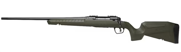 Picture of  Savage Arms 32130 Axis 2 Compact 7Mm-08 Rem 4+1 20" Matte Black Heavy Sporter Barrel, Matte Black Drilled & Tapped Carbon Steel Receiver, Fixed OD Green Synthetic Stock, Left Hand 011356321305