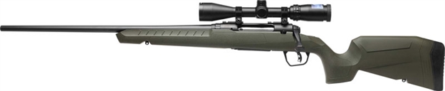Picture of  Savage Arms 32184 Axis 2 XP Combo Full Size 243 Win 4+1 22" Black Sporter Barrel, Black Carbon Steel Receiver Drilled & Tapped, OD Green Fixed Synthetic Stock, Weaver 3-9X40mm Scope, Left Hand 011356321848
