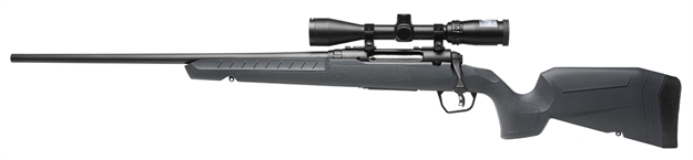Picture of  Savage Arms 32209 Axis 2 XP Combo 308 Win 4+1 22" Black Sporter Barrel, Black Drilled & Tapped Steel Receiver, Fixed Gray Synthetic Stock, Left Hand, Boresighted 3-9X40