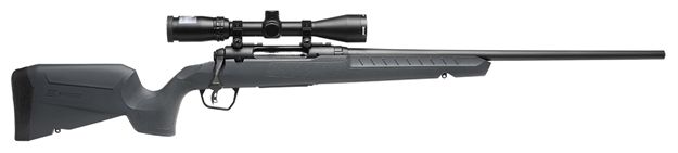 Picture of  Savage Arms 32230 Axis 2 XP Combo Compact 243 Win 4+1 20" Matte Black Heavy Sporter Barrel & Drilled & Tapped Carbon Steel Receiver, Fixed Matte Gray Synthetic Stock, Right Hand, Boresighted 3-9X40mm 011356322302