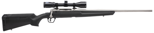 Picture of Savage Arms 58130 110 Apex Hunter XP 400 Legend 4+1 18" Carbon Steel, Black, Synthetic Accufit Stock, Vortex Crossfire II 3-9X40mm Scope 58129 011356581297