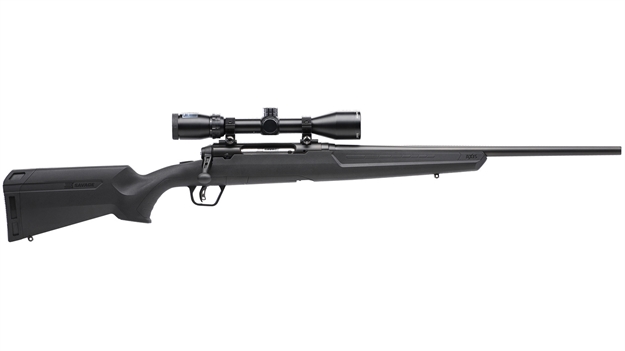 Picture of Savage Axis II XP Combo, Bolt Action, 243 Win, 20" Blued, Compact Stock, 3-9X40 Bush Banner Scope, Mounted & Boresighted 57099 011356570994