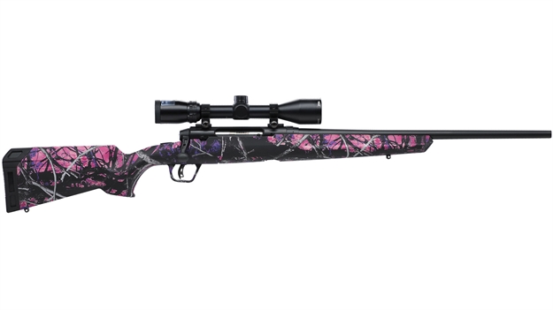 Picture of Savage Axis II XP Combo, Bolt Action, 243 Win, 20" Blued, Mgirl Camo Comp Stk, 3-9X40 Bush Banner, Mounted & Boresighted 57100