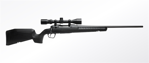 Picture of  Savage Arms 32009 Axis XP Combo 25-06 Rem 4+1 22" Matte Black Button Rifled Barrel, Matte Black Drilled & Tapped Carbon Steel Receiver, Fixed Sporter Black Synthetic Stock, Weaver 3-9X40mm, Right Hand