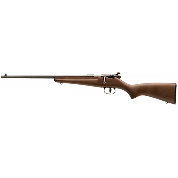 Picture of  Savage Arms 13820 Rascal  Youth 22 LR 1Rd 16.13" Matte Black Sporter Barrel, Matte Black Carbon Steel Receiver, Satin Brown Fixed Wood Stock, Left Hand