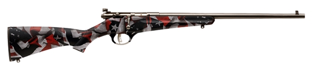 Picture of  Savage Arms 13801 Rascal  Youth 22 LR 1Rd 16.13" Satin Black Sporter Barrel, Satin Black Carbon Steel Receiver, American Flag Fixed Synthetic Stock, Right Hand