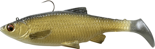 Picture of Savage Gear 3D Baitfish Paddletail Segmented Swimbait, Sinking, 3/8 Oz, 4", 3Pk, Golden Shiner