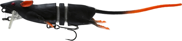 Picture of Savage Gear 3D Rat Bait, Floating, 1 Oz, 7 3/4", Black Orange