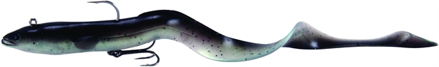 Picture of Savage Gear 3D Real Eel Pre-Rigged, Black Green Pearl, 8", 1 1/3 Oz, Slow Sinking