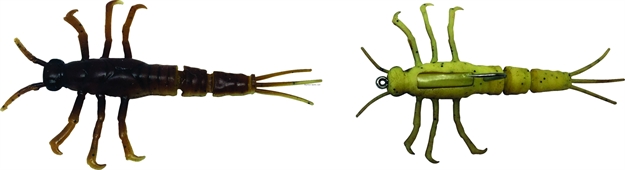 Picture of Savage Gear 3D Tpe Mayfly Nymph, Segmented Tail,, Brown/Yellow Belly, 2", 1/10 Oz,1 Pc, Sinking