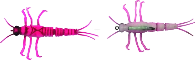 Picture of Savage Gear 3D Tpe Mayfly Nymph, Segmented Tail,, Pink/White Belly, 2", 1/10 Oz,1 Pc, Sinking