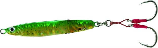 Picture of Savage Gear Slim Squish Slim Body Erratic Fall Jig 5/0 Hooks, Dorado, 4 1/4", 80 Grams, Flutter Sinking