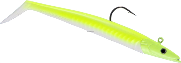 Picture of Savage Gear Soft Sandeel Lure, Chartreuse White, 5", 4/5 Oz, Sinking ,1 Head, 2 Bodies