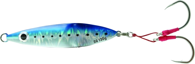 Picture of Savage Gear Squish Erratic Fall Deep Drop Jig 5/0 Hook, Sardine Flash, 3 3/4", 80 Grams, Flutter Sinking
