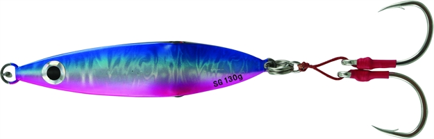 Picture of Savage Gear Squish Erratic Fall Deep Drop Jig 6/0 Hook, Blue Pink, 4 1/8", 100 Grams, Flutter Sinking