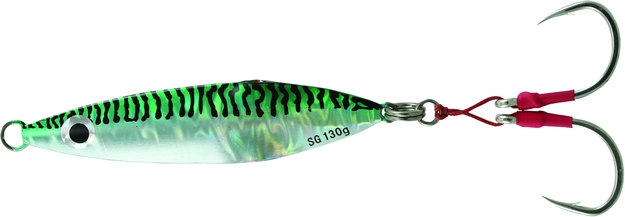 Picture of Savage Gear Squish Erratic Fall Deep Drop Jig 8/0 Hook, Green Mackerel, 4 3/4", 160 Grams, Flutter Sinking