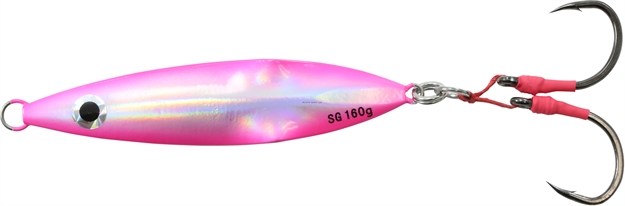 Picture of Savage Gear Squish Erratic Fall Deep Drop Jig 8/0 Hook, Pink Ice, 4 3/4", 160 Grams, Flutter Sinking