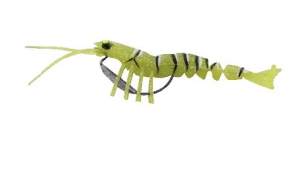 Picture of Savage Gear Tpe 3D Shrimp, Chartreuse, 5", 1/2 Oz, Sinking