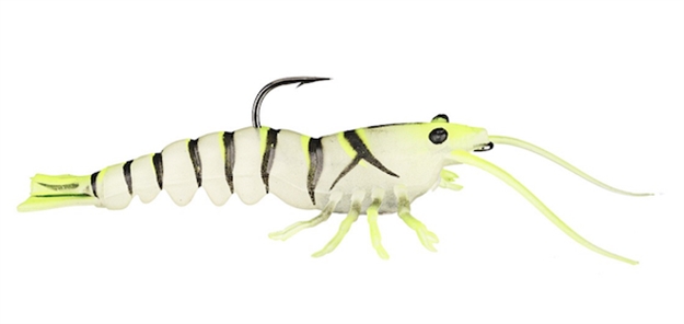 Picture of Savage Gear Tpe 3D Shrimp, Chartreuse Glow, 4", 1/4 Oz, Sinking