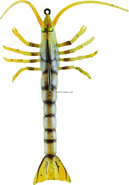 Picture of Savage Gear Tpe 3D Shrimp W/Exposed Hook, Brown, 4", 3/8 Oz, Sinking, 2+1 PC