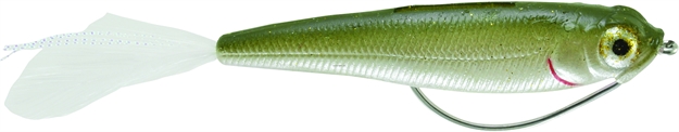 Picture of Savage Gear Tpe Weedless Soft Mud Minnow Topwater Bait, Olive/Blue, 3 1/2", 2/5 Oz, Floating,2 Pcs