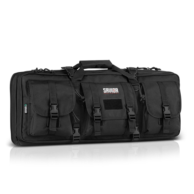 Picture of Savior Equipment Rb2412dgv1bk American Classic Double Rifle Case Black 600D Polyester 24"