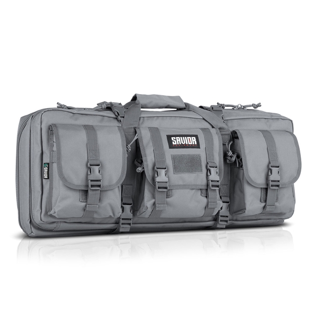 Picture of Savior Equipment Rb3212dgv1gs American Classic Double Rifle Case SW Gray 600D Polyester 32"
